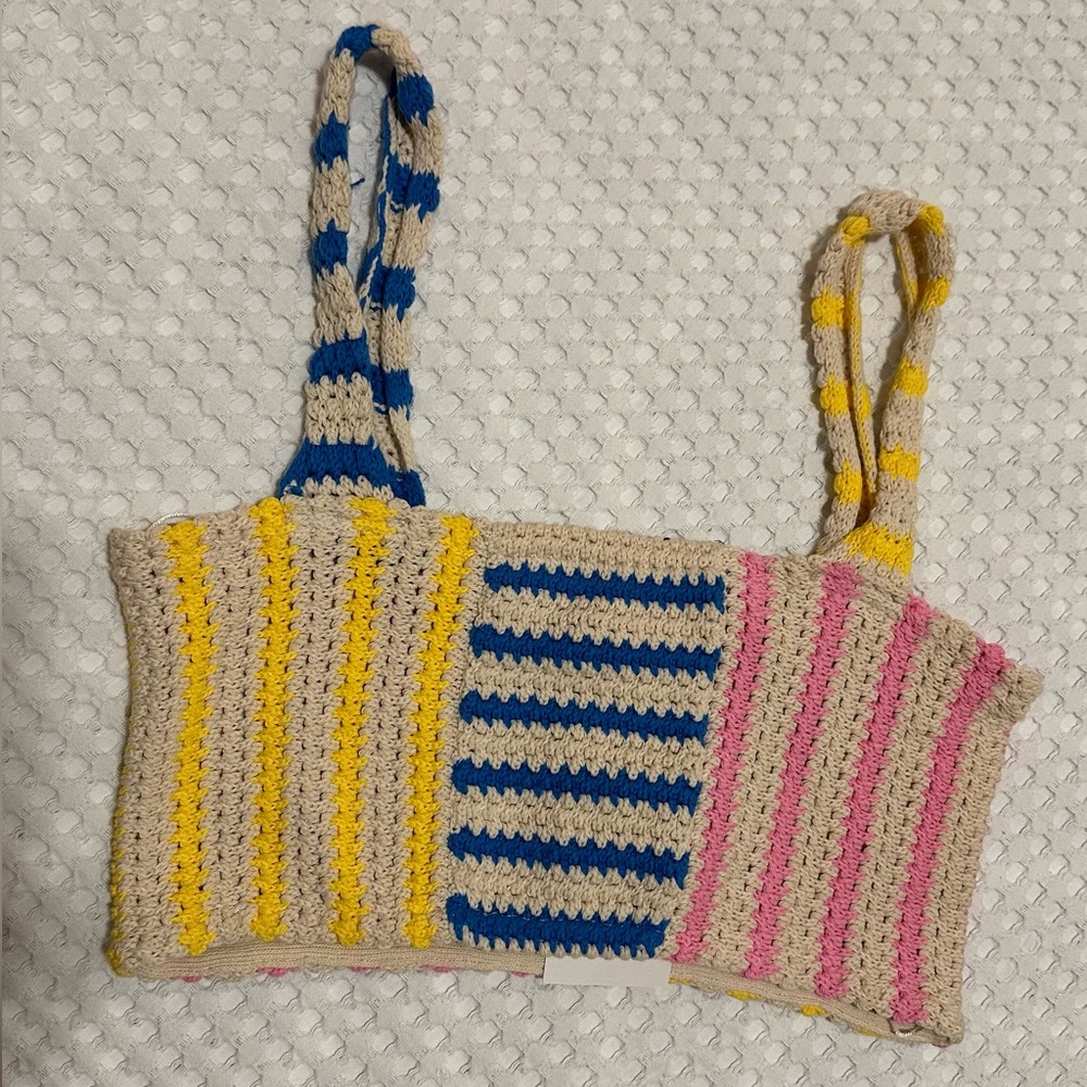 Zara knit crop top multicolor